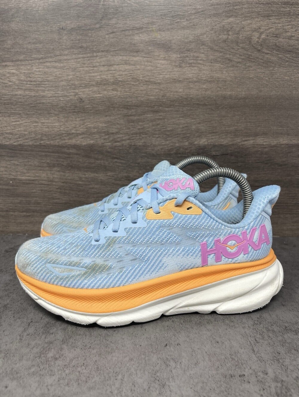 HOKA Clifton 9 Airy Blue Ice Water Size 6 Womens Running Shoes 1127896 One One